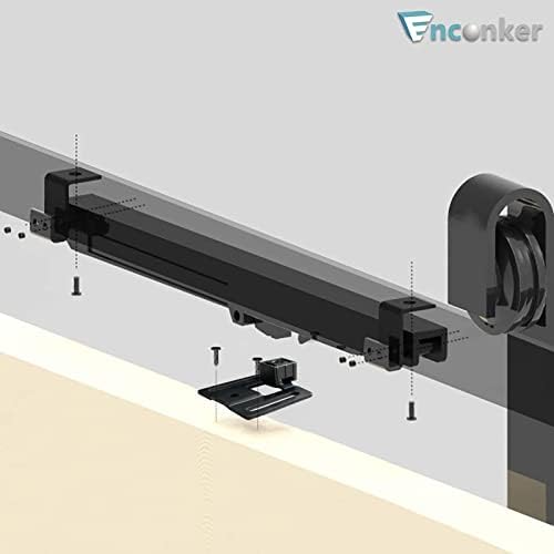 Enconker 2pcs דלת אסם ללא חור מנגנון סגור רך, ערכת חומרה דלת הזזה משודרגת, מנחת חיץ קפיצי, מפעילים