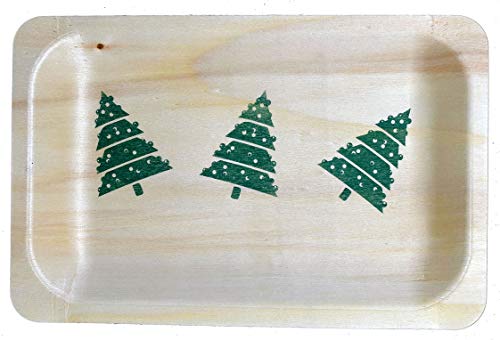 Perfect Stix Perfectware 7-Christmas עצים-25CT צלחת עץ חד פעמית עם הדפס עץ חג המולד-חבילה של 25CT