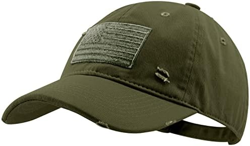דגל אמריקאי כובע רקום במצוקה בייסבול כובע אבא כובע שחור + אפור
