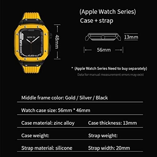 Dyizu ללהקת Apple Watch סדרה 44 ממ גברים סגסוגת סגסוגת מארז 45 ממ 42 ממ מסגרת מתכת שינוי אביזרי ערכת ערכת Iwatch