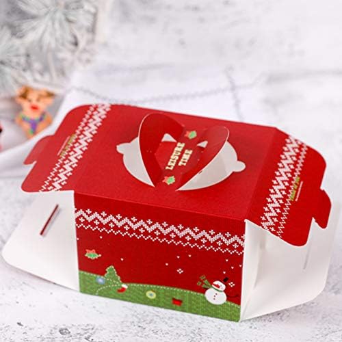 המוטון ברור מיכל 10 יחידות חג המולד קוקי קופסות חג המולד מזון מאפיית לטפל קופסות עם ידית סוכריות וקוקי