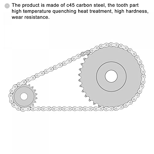 UXCELL 13 שיניים מסובך סוג B גדיל יחיד 3/8 אינץ ', 10 ממ נשא A3 פלדת פחמן עבור ISO 06B