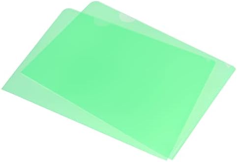 תיקיות מסוג פטיקיל 24 מארז א5 כיסי פרויקט קובץ פלסטיק שרוול מעיל מסמך נייר שקוף למשרד, ירוק