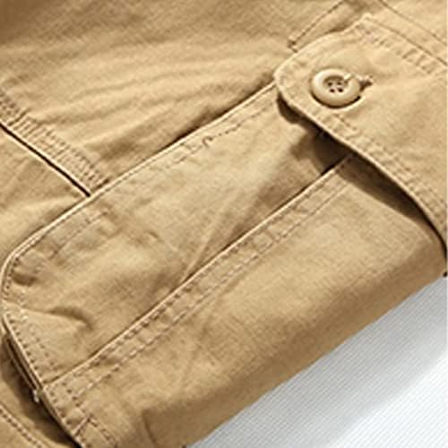 מכנסי מטען לגברים של Gdjgta טיולים ברגליים ישר מכנסיים רגליים רגועים מתאימים לגדולים וגבוהים דיג חיצוני עם 6