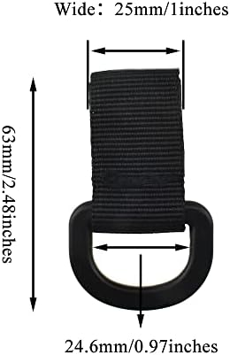 Hahiyo Tactical Strap Nylon Velcro תרמיל T-Ring Kettle מחזיק מפתח סגירות חזקות להחזיק עודף חגורות