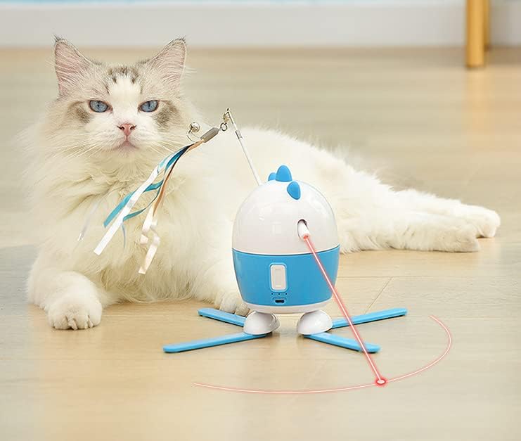 צעצוע נוצה של Ladumu חתול עם 3 מהירות אביזרי חיות מחמד חשמלי לחתול אינטראקטיבי טיזר חיית מחמד צעצוע לאימונים