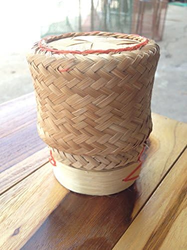 תאילנדי לאו בעבודת יד מיכל אורז דביק, סלי הגשת במבוק קטנים, טבעיים