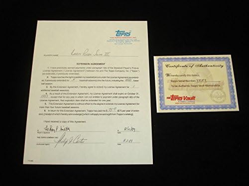 רוי סמית '1989 חתום על טופפס חוזה כרטיס בייסבול עם טופפס לואה - כרטיסי חתימה של בייסבול