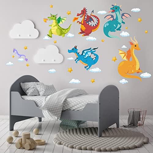 מדבקות קיר דרקון דרקון כוכבים חמודים כוכבים חמודים מדבקות קיר ענן לילדים חדר בנים חדר חדר תינוקות משתלת חדר שינה