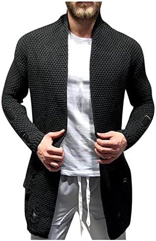 ADSSSDQ קפוצ'ונים סוודר, פלוס מעילים בגודל גברים אופנה חורפית שרוול ארוך שרוול ארוך ז'קט צוואר צוואר גולף