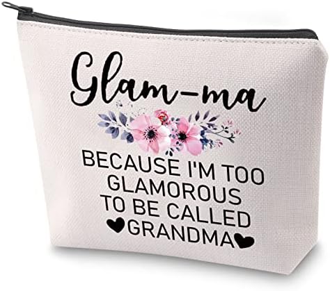 גלאם-מא קוסמטי תיק מתנה גלאם-מא הגדרת איפור תיק עם רוכסן הטוב ביותר סבתא אי פעם מתנה חדש סבתא מתנה