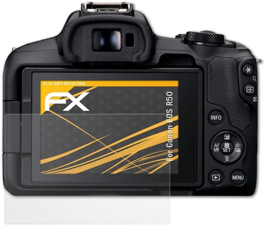 מגן מסך Atfolix התואם לסרט הגנת המסך של Canon EOS R50, סרט מגן FX אנטי-רפלקטיבי וסופג זעזועים