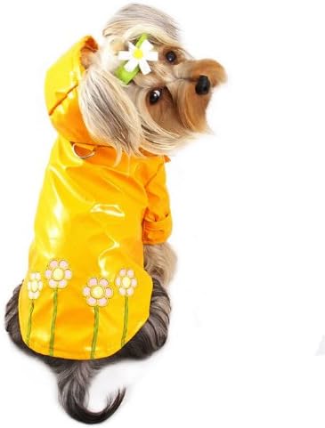 כלב/גור דייזי ז'קט אטום למים/מעיל ​​גשם/הילוך גשם/בגדי גשם עם רירית כותנה - X -Small