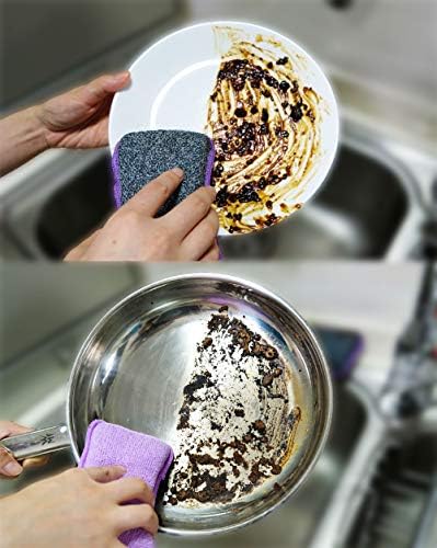 Upstar Microfiber Scrubber Sponge, Scrubbies מטבח שאינו מגרש, שטיפת כלים וספוגי אמבטיה, גודל.
