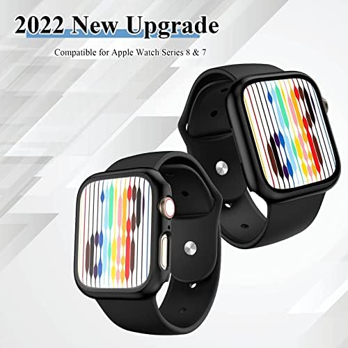 2 חבילות ymhml מארז תואם לסדרת Apple Watch 8 סדרה 7 מגן מסך 41 ממ, חדש משודרג כיסוי פנים סרטי זכוכית