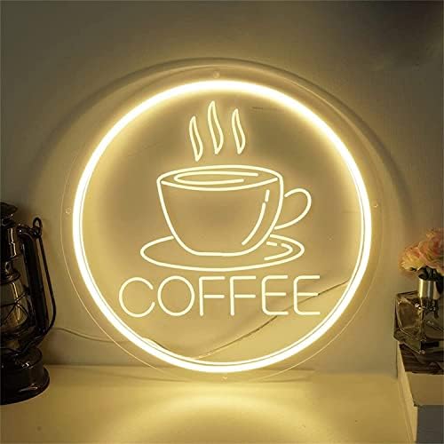בית קפה DVTEL LED שלט ניאון, אורות ניאון בהתאמה אישית של קפה קפה קפה, שלט זוהר קיר חלון, 35x35 סמ.