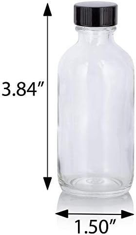 Juvitus 2 גרם זכוכית צלולה בוסטון בקבוק עגול עם כובע פנולי אטום + משפך