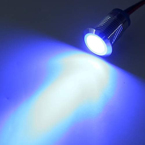 אור חיווי מתכת LED Fafeicic, 4 ערכות 10 ממ 12-24 וולט LED עגול חוו