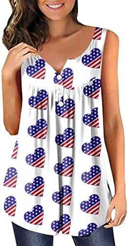 גופיות טנקים 4 ביולי לנשים דגל אמריקאי קיץ קיץ חולצות ללא שרוולים חסרי שרוולים.