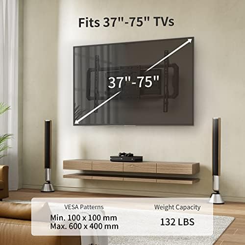 קיר טלוויזיה הר תנועה מלאה לרוב הטלוויזיות 37-75 אינץ