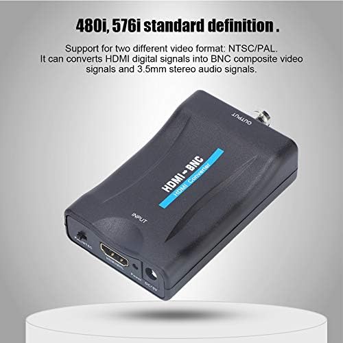 ממיר אות וידאו, HDMI נייד ל- BNC Composite Video3.5 ממ מתאם ממיר שמע, 480i 576i תמיכה ב- NTSC / PAL