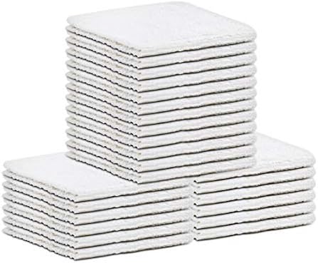 Talvania White Washslashs 24 חבילה - בד שטיפה מצולע כותנה - מגבות טרי סופגות סופגות - אידיאלי לשפשף