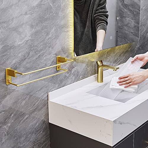 מדפי אמבטיה FVRTFT מדפי מקלחת דבק עצמי ללא קידוח מדף אמבטיה עם קיר מגבת קיר רכוב חלל אלומיניום/אקריליק