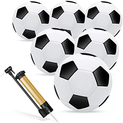 Zantrech 6 חבילה כדורי כדורגל קלאסיים בגודל 3/4/5 עם מחט משאבה, אימוני כדורגל אימוני כדורגל לילדים ומבוגרים