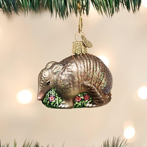עולם ישן לחג המולד חיות בר בעלי חיים זכוכית קישוטים מפוצצים לעץ חג המולד ארמדילו