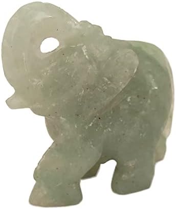 1.3 אינץ 'ירוק Aventurine Gmestone פיל פיל גביש פסל פסל ריפוי רייקי כיס אבן חן פסלטיות מלאכה לגילוף אבן חיה
