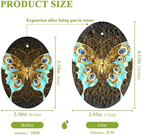 Alaza Gold & Turquoise Butterfly Printfly הדפס ספוג טבעי ספוג מטבח תאית ספוגי תאית למנות שטיפת אמבטיה